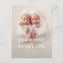 Search for twin pregnancy announcement postcards Typography