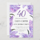 Search for purple 40th birthday invitations Lavender