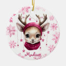 Search for pink reindeer christmas tree decorations Cute