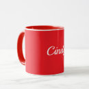Search for cursive script mugs Red