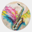 Search for saxophone stickers Watercolor