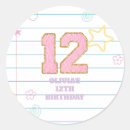 Search for 12 birthday stickers Pink