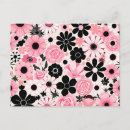 Search for flowers retro postcards Black