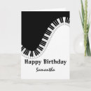 Search for piano birthday cards White