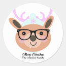 Search for funny reindeer stickers Christmas party
