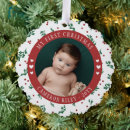 Search for pattern christmas tree decorations Baby's first christmas