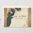 Search for gold peacock save the dates Vintage