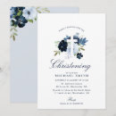 Search for navy blue christening invitations Blue and white