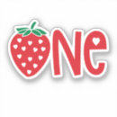 Search for first 1st birthday party stickers Strawberry