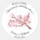 Search for pink floral wedding stickers Cherry blossom