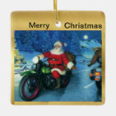 Search for santa on motorcycle christmas tree decorations Snow