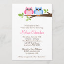 Search for twin owls invitations Blue