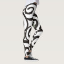 Search for black spirals on white leggings Psychedelic