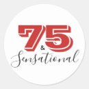 Search for 75th birthday celebration stickers Red