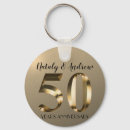 Search for gold 50th anniversary key rings Golden
