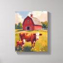 Search for farm animals canvas prints Red