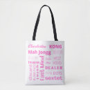 Search for mahjong tiles tote bags Pink