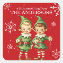 Search for vintage christmas elf stickers Red