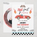 Search for red car birthday invitations Two fast birthday
