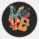 Search for love and peace stickers 70s