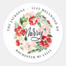 Search for floral wreath return address labels Festive