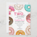 Search for two sweet donut birthday invitations Girl