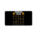 Search for driving labels Warning