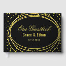 Search for black gold wedding guest books Real gold foil