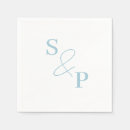 Search for dusty blue wedding napkins Calligraphy script