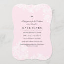 Search for pink lace christening invitations Baby
