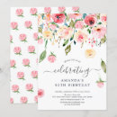 Search for pink floral birthday invitations Flowers