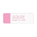 Search for gingham return address labels Pink