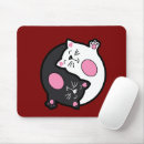 Search for sleeping mouse mats Black and white cat