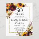 Search for flower 50th anniversary invitations Botanical