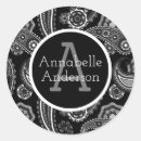 Search for fancy monogram stickers Black and white