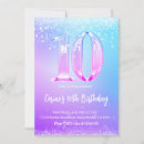 Search for girls 10th birthday invitations Glitter