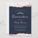 Search for blush and navy quinceanera invitations Quinceañera