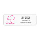 Search for 40th return address labels Fortieth birthday