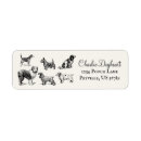 Search for black and white dog return address labels Elegant