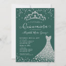 Search for simple quinceanera invitations Emerald green