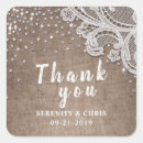 Search for rustic burlap and lace stickers Thank you