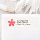 Search for plumerias return address labels Watercolor