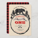 Search for black bear invitations Plaid