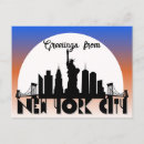 Search for big city skyline postcards Statue of liberty