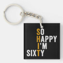 Search for funny 60th birthday key rings Sixty