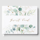 Search for gold wedding guest books Eucalyptus