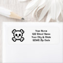 Search for skull and crossbones return address labels Black