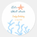 Search for blue sea shell stickers Under the sea