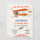 Search for vintage aeroplane invitations World traveller