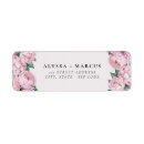 Search for pink peony return address labels Bride and groom